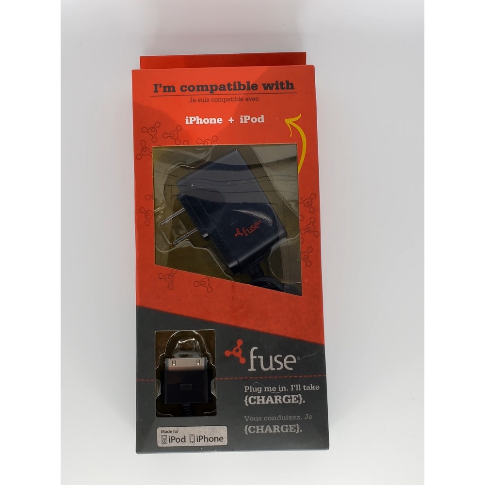 FUSE BLACK CHARGER MADE FOR IPOD 1st 2nd 3rd, 4th gen AND IPHONE  3GS, 4G & Nano